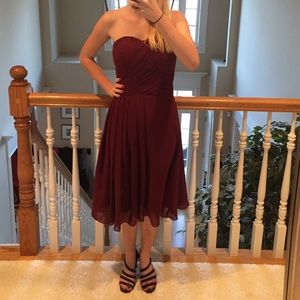 Maroon strapless dress